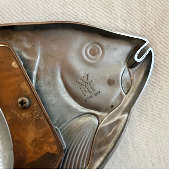 VTG. MCM Salmon Fish Wood 2-Piece Metal Serving Platter Tray 28 inch Germany WMF - Picture 12 of 16